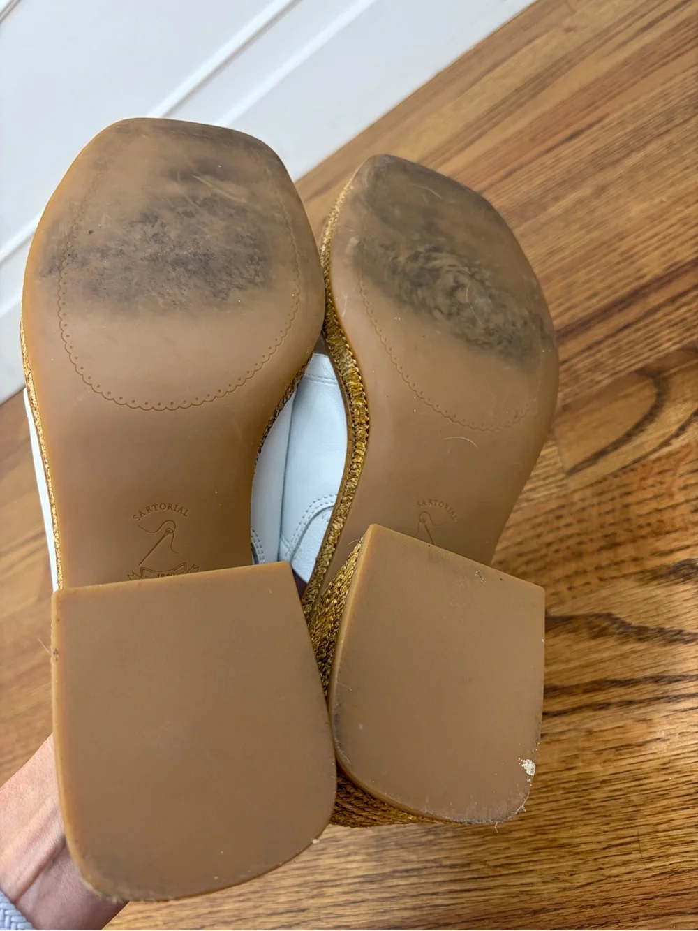 Franco Sarto Ferrara Espadrille Platform White Leather Thong Sandal (10)